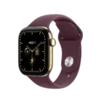 Apple Watch Series 12 Radiant Gold Titanium with Burgundy Sport Band image 1
