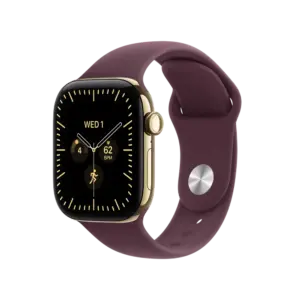 Apple Watch Series 12 Radiant Gold Titanium with Burgundy Sport Band image 1