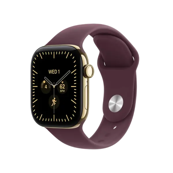 Apple Watch Series 12 Radiant Gold Titanium with Burgundy Sport Band image 1