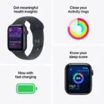 Apple Watch SE 3 Midnight with Navy Blue Sport Band image 2
