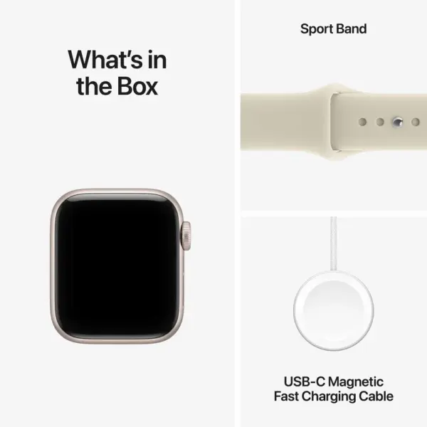 Apple Watch SE 3 Starlight with Sand Sport Band image 3