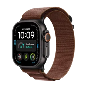 Apple Watch Ultra 4 Black Titanium with Burgundy Alpine Loop image 1