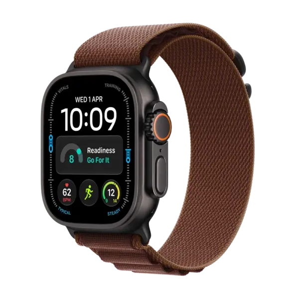 Apple Watch Ultra 4 Black Titanium with Burgundy Alpine Loop image 1