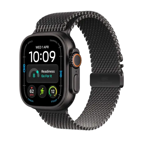 Apple Watch Ultra 4 Black Titanium with Black Titanium Milanese Loop image 1
